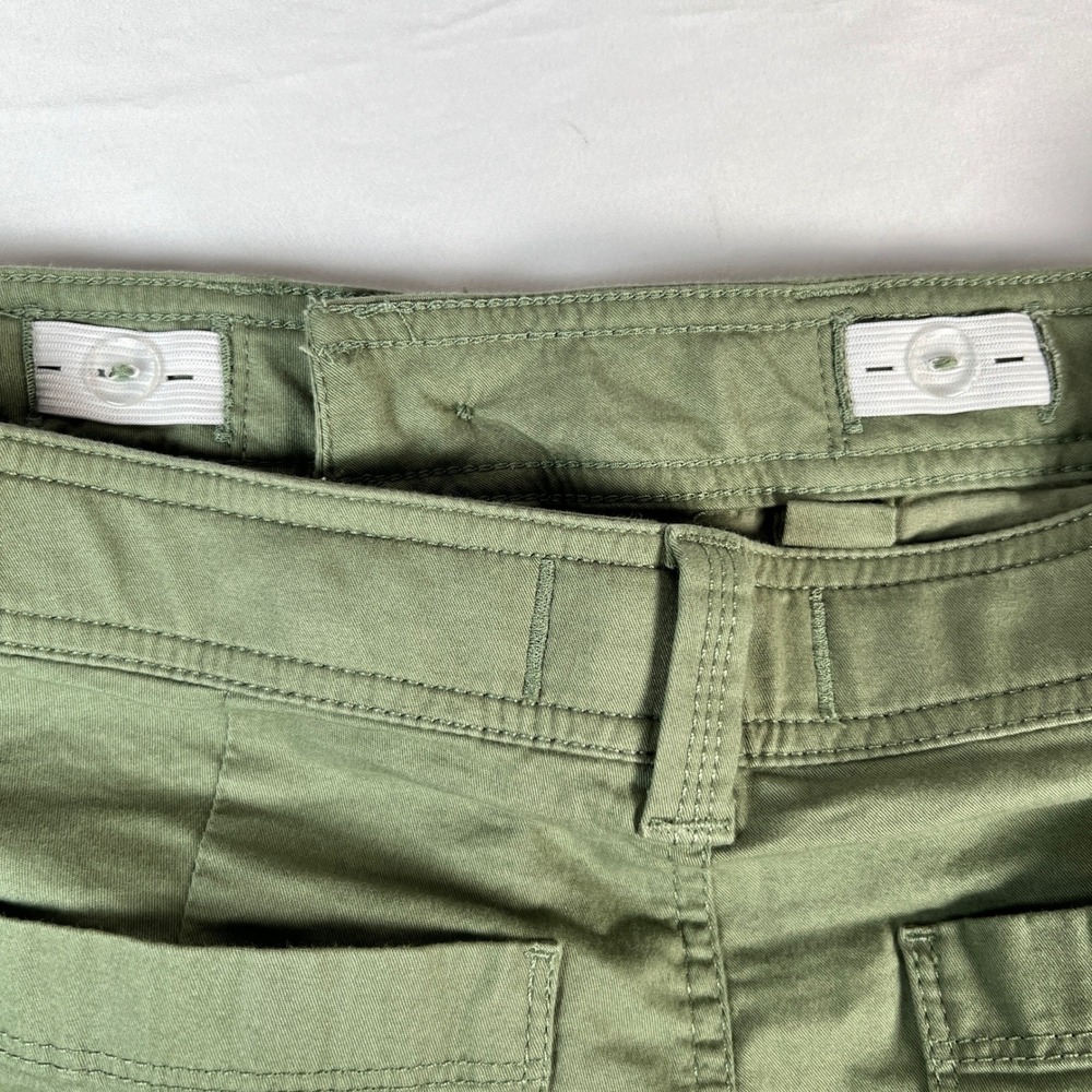 Abercrombie Kids Cargo Pants Kids 15/16 Regular Olive Green Wide Leg Utility New - Picture 7 of 11